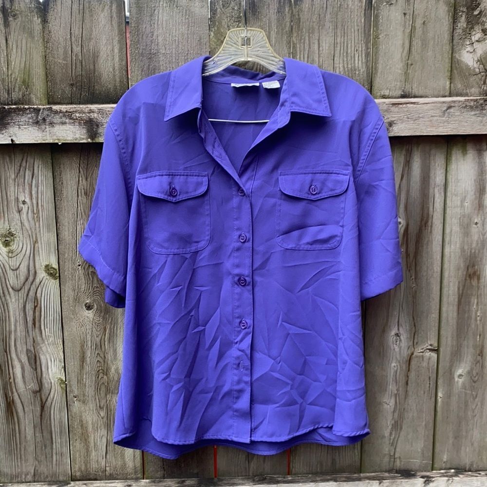 Purple button Down shirt sz. Petite large